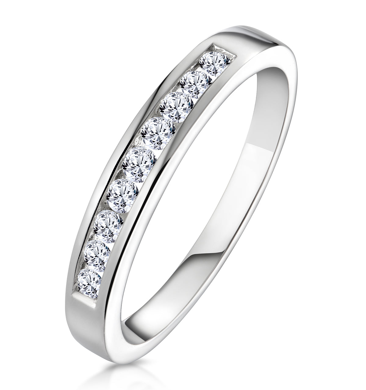 Rae Half Eternity Ring Channel Set 0.25CT Diamond 9K White Gold
